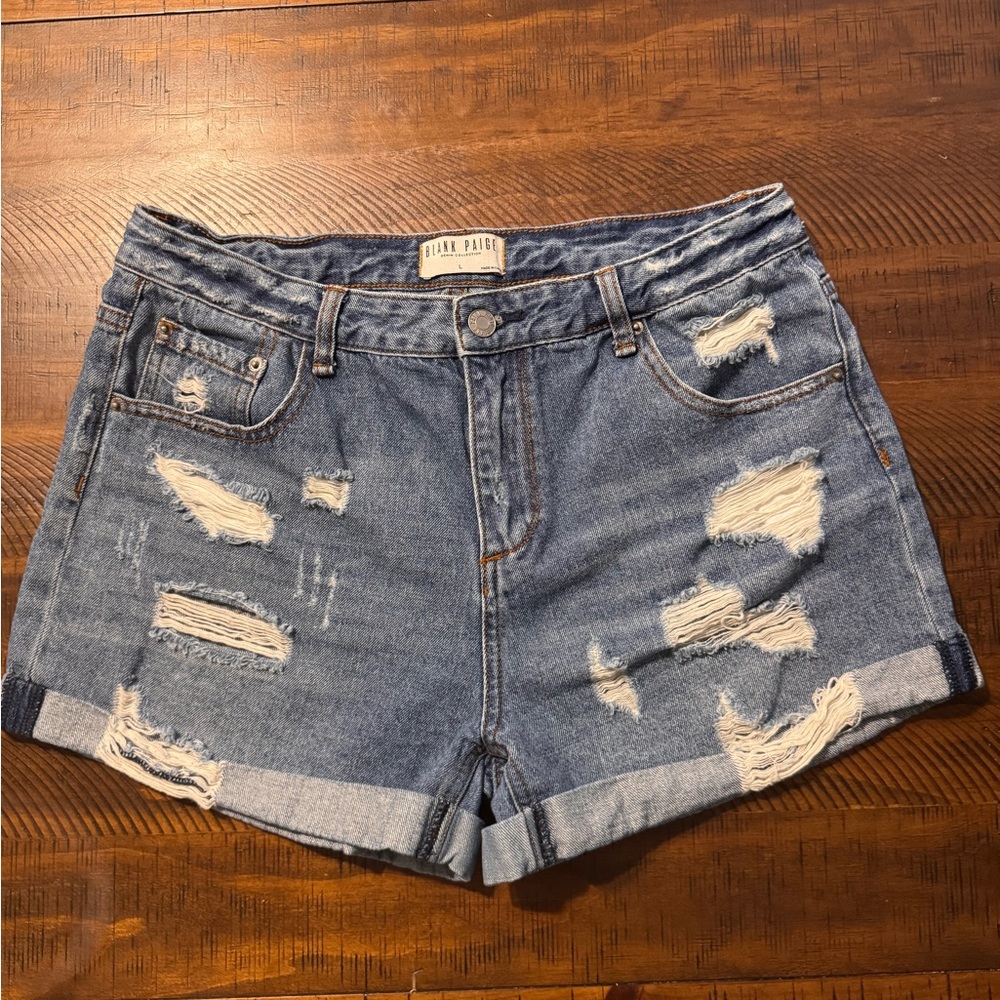 Distressed Denim Shorts